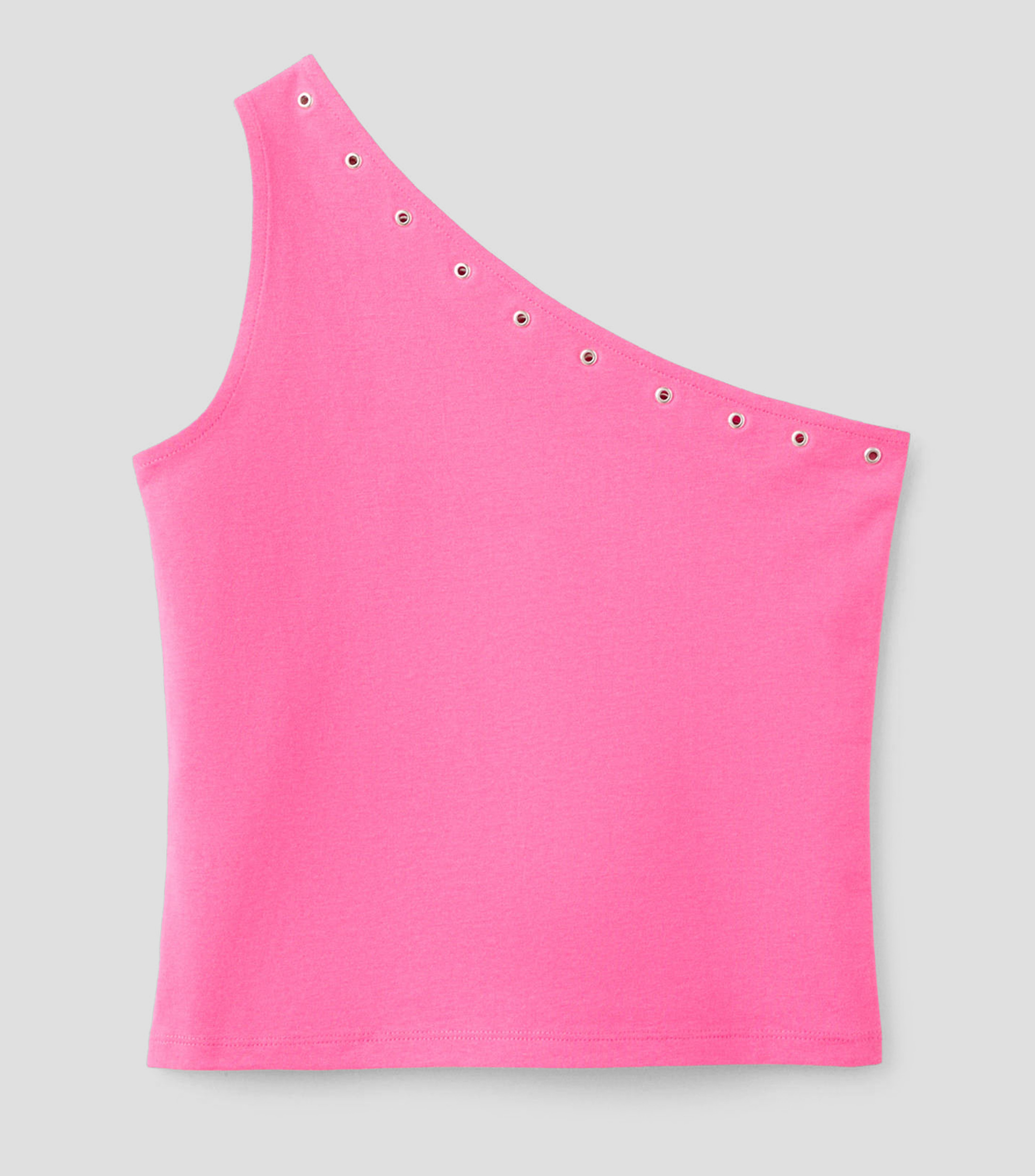 Top cuello asimétrico sin mangas liso Niña